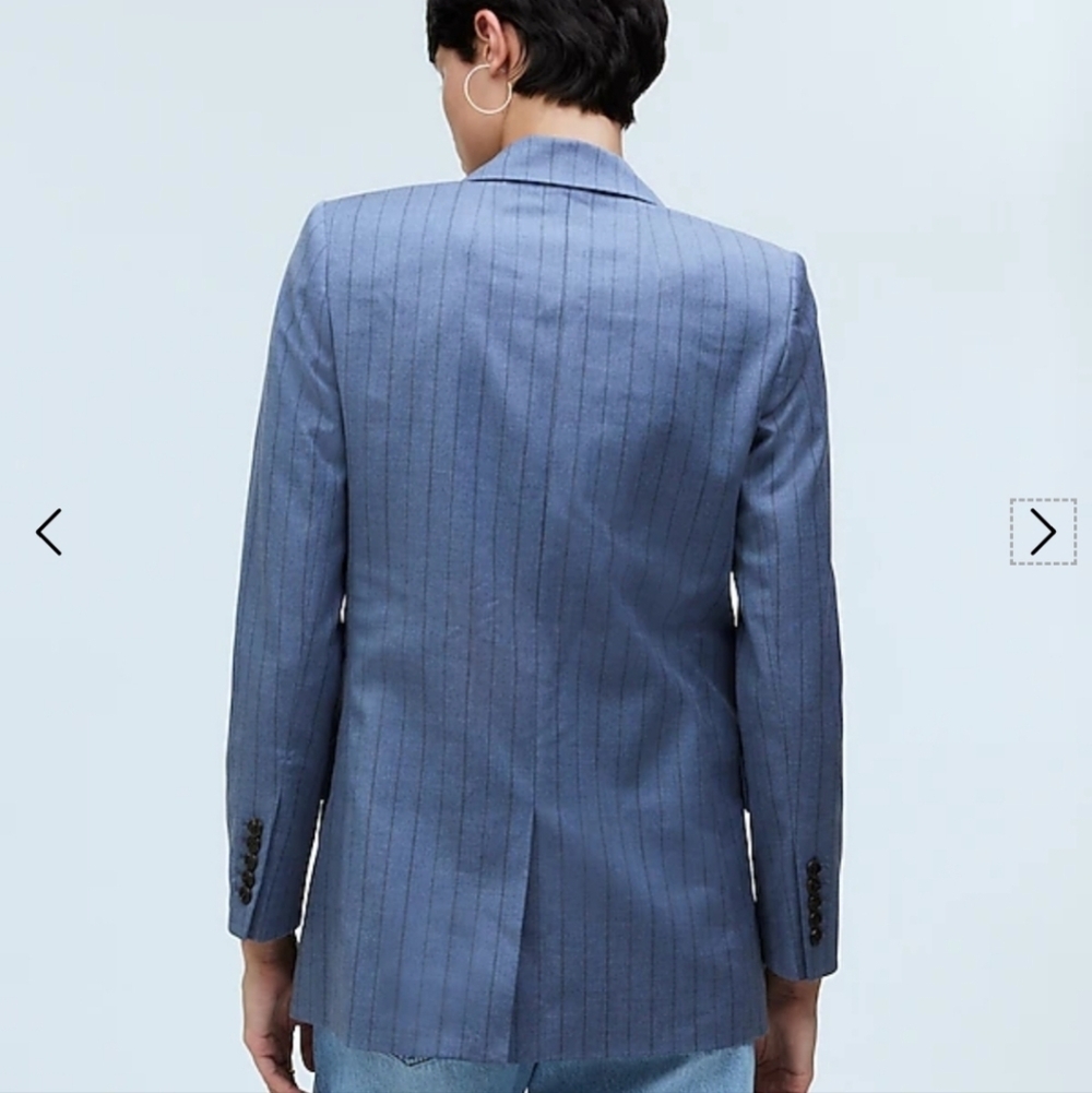 Madewell Single-Breasted Blazer in Yarn-Dyed Pinstripe NO881 Size 6 NWT - Picture 4 of 13
